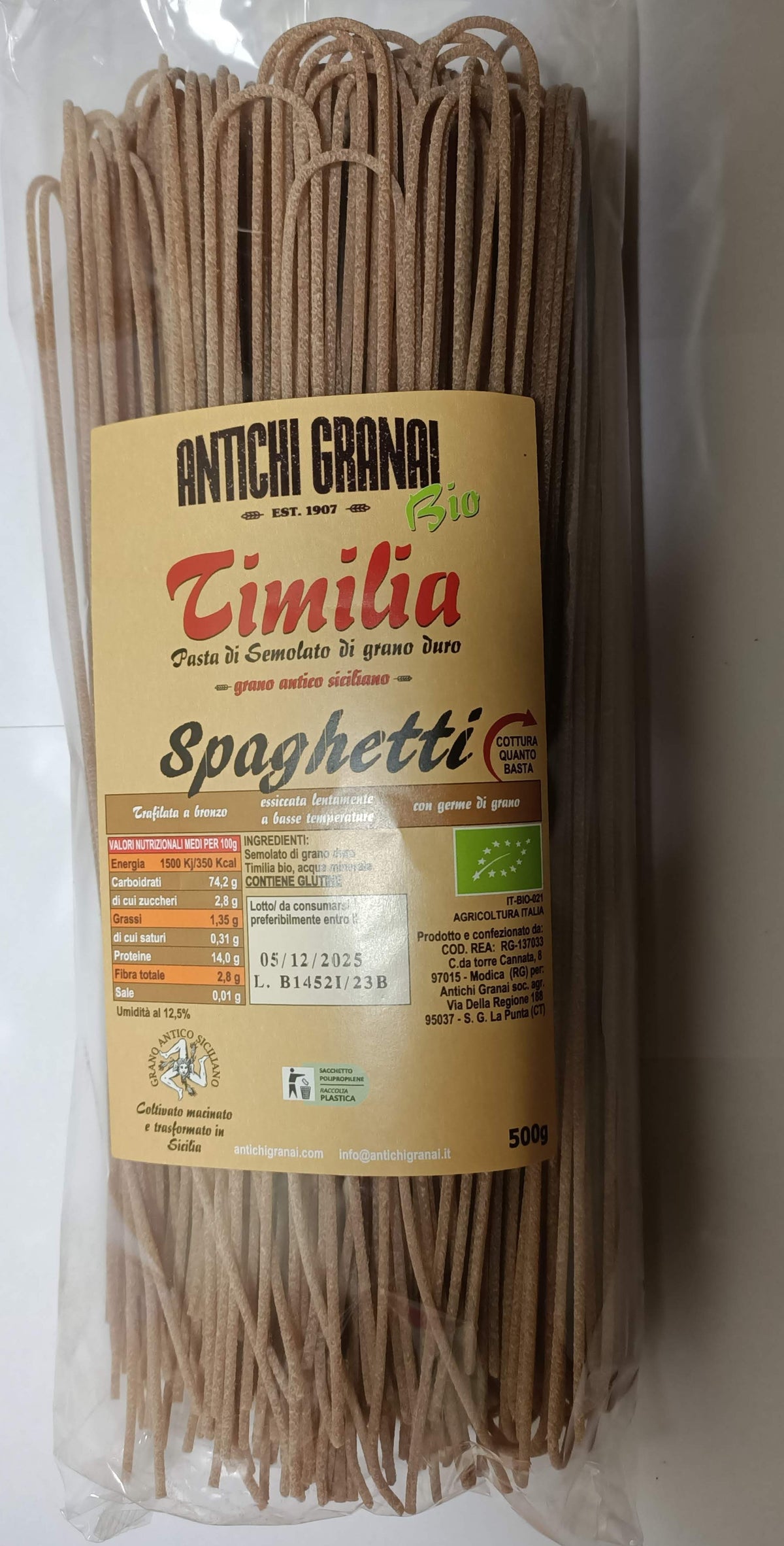 Pasta integrale di Timilia BIO