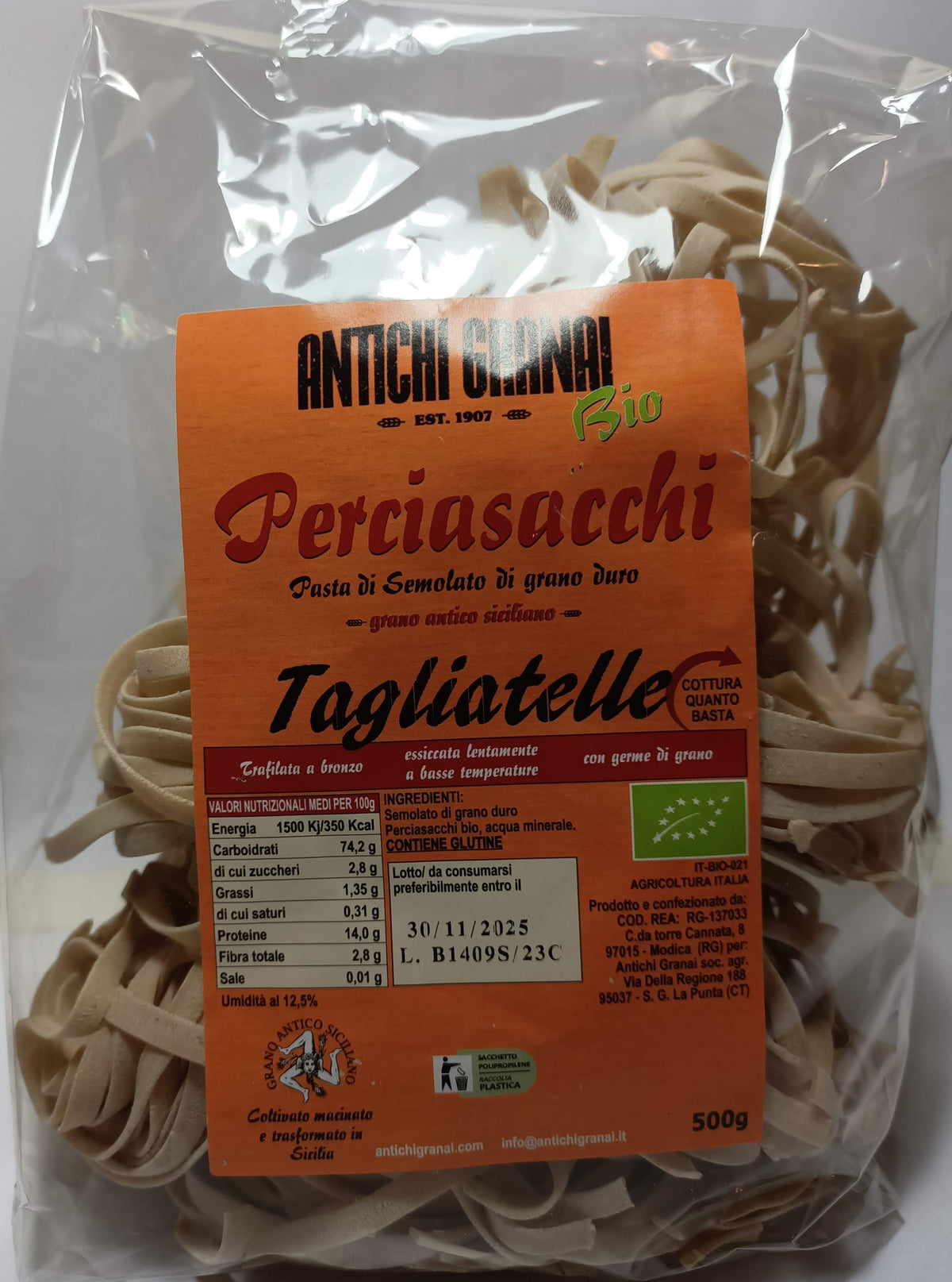Pasta di Perciasacchi biologica