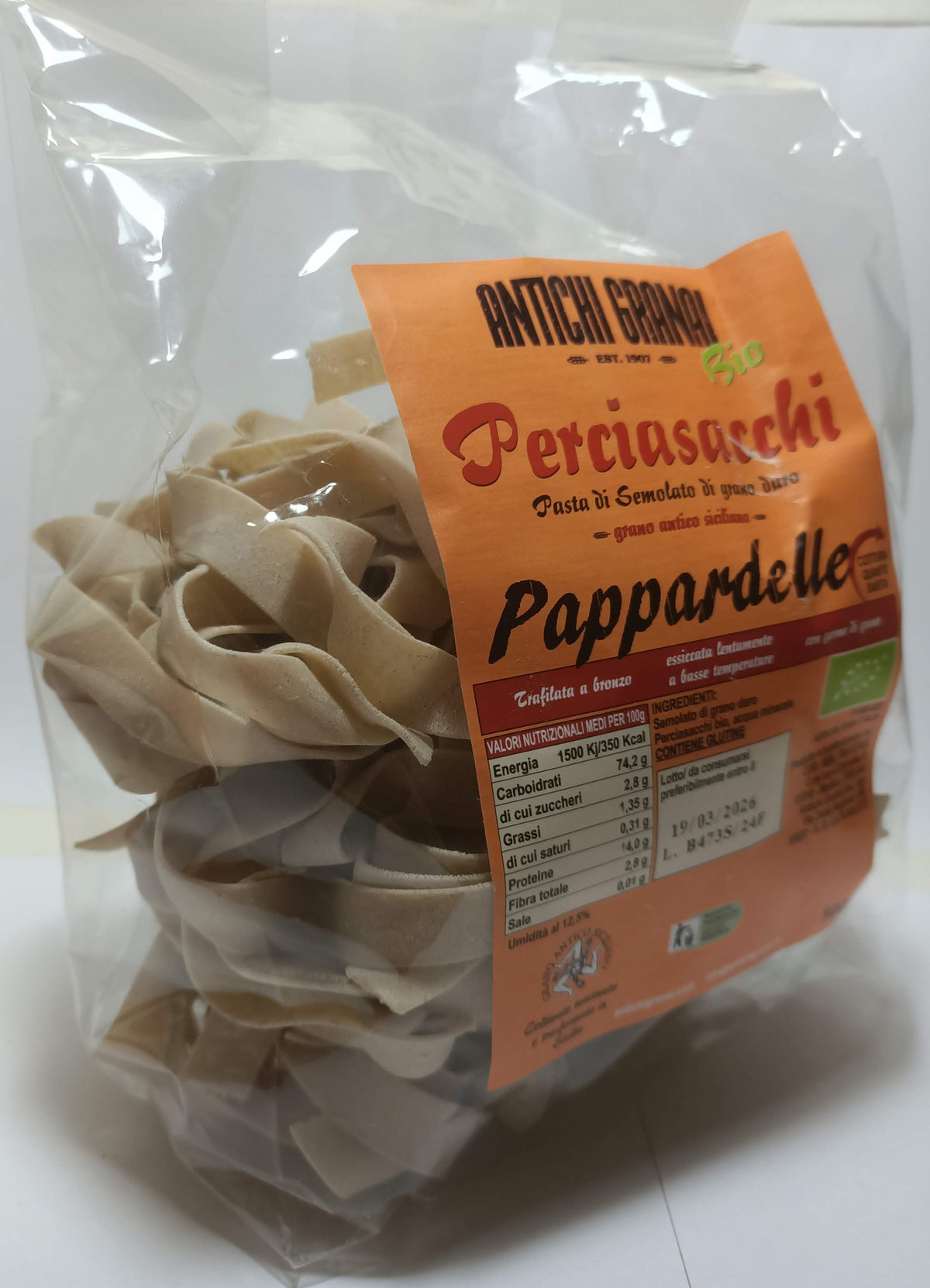 Pasta di Perciasacchi biologica