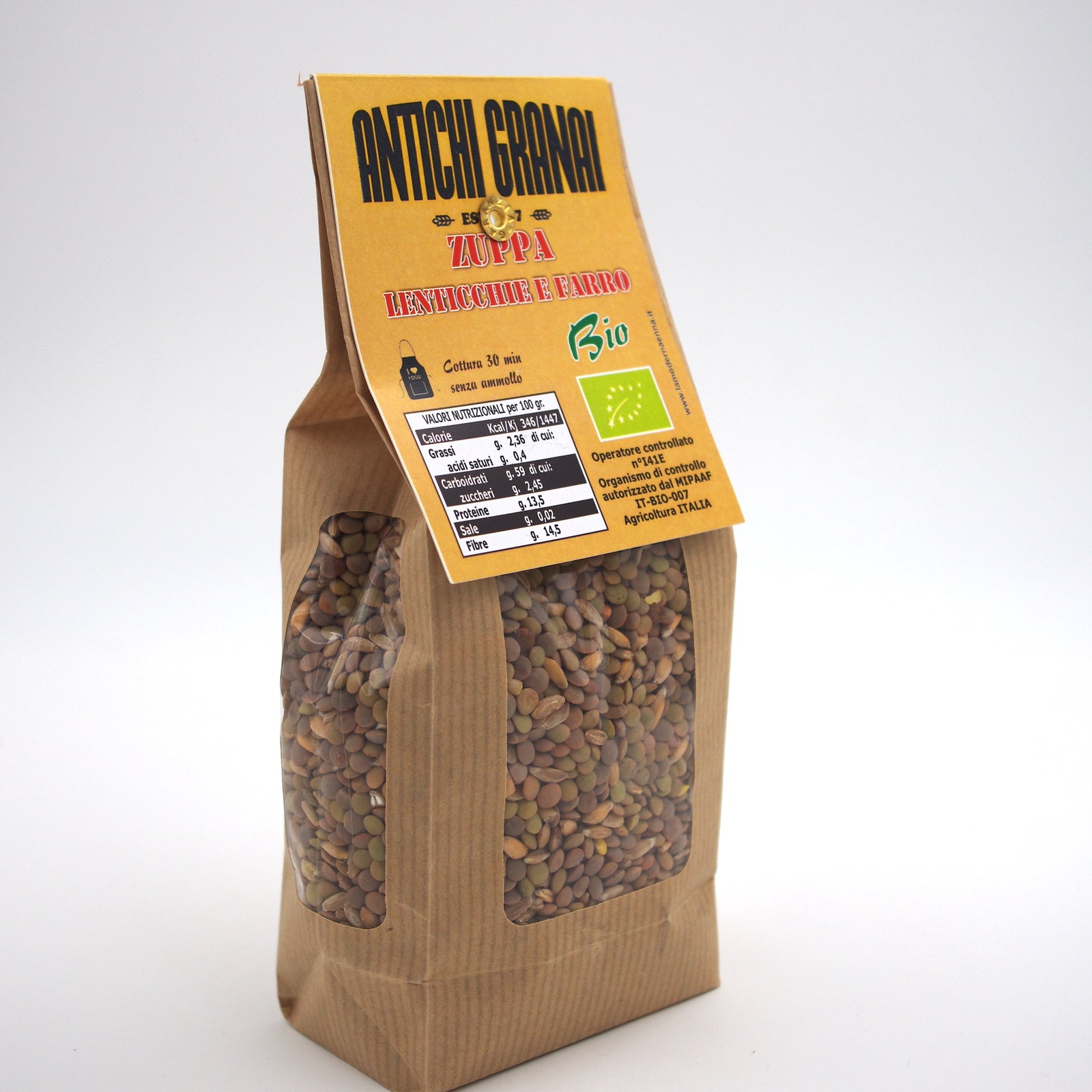 Zuppa di lenticchie e farro Bio